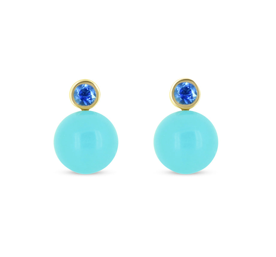 Bubble Drop Turquoise Studs