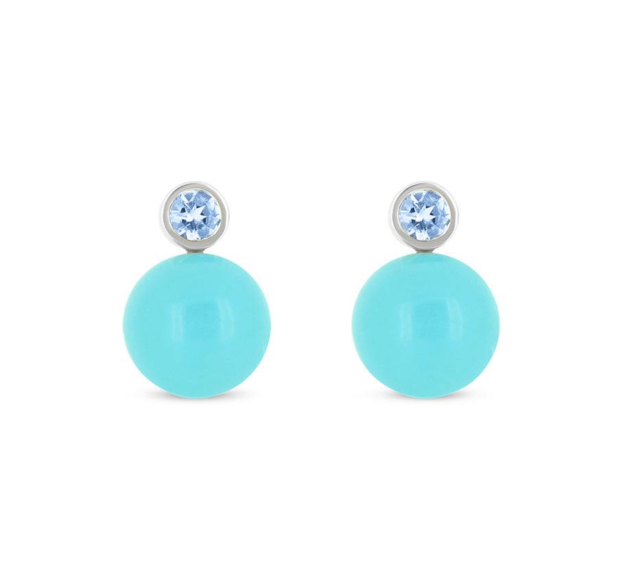 Bubble Drop Turquoise Studs