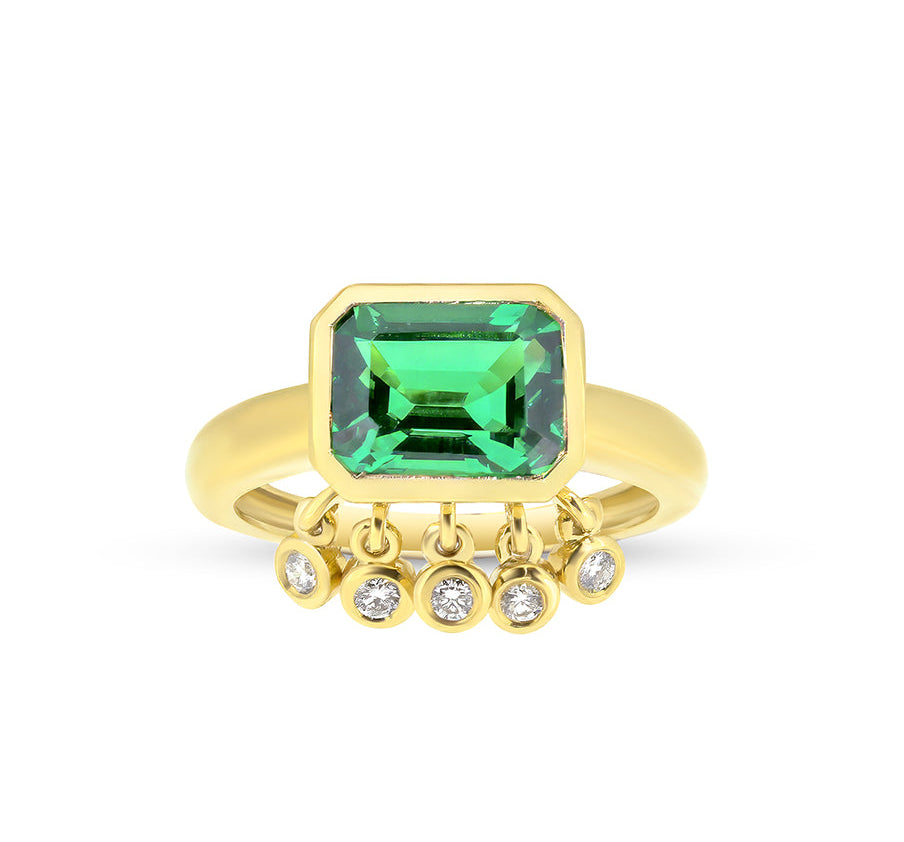 Emerald Gigi Tassel Ring
