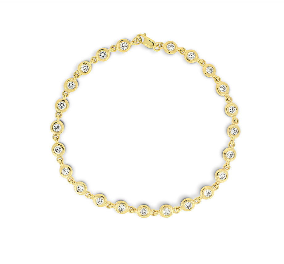 Bezelled Diamond Chain Bracelet