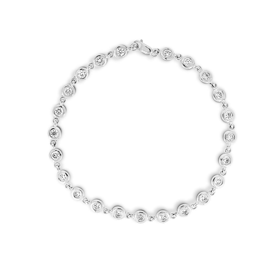 Bezelled Diamond Chain Bracelet