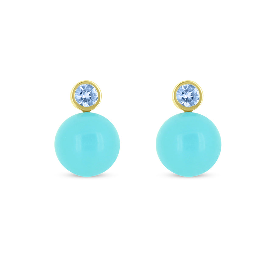 Bubble Drop Turquoise Studs