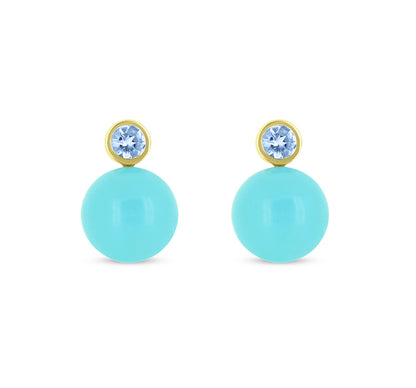 Bubble Drop Turquoise Studs