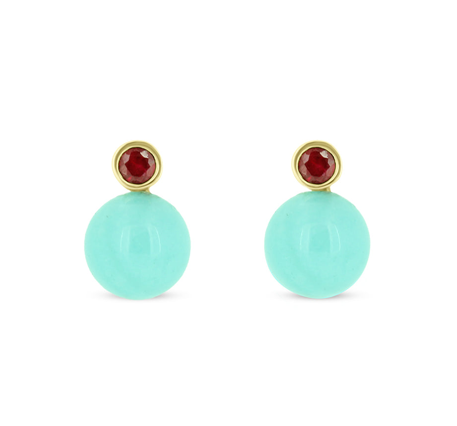 Bubble Drop Amazonite Studs