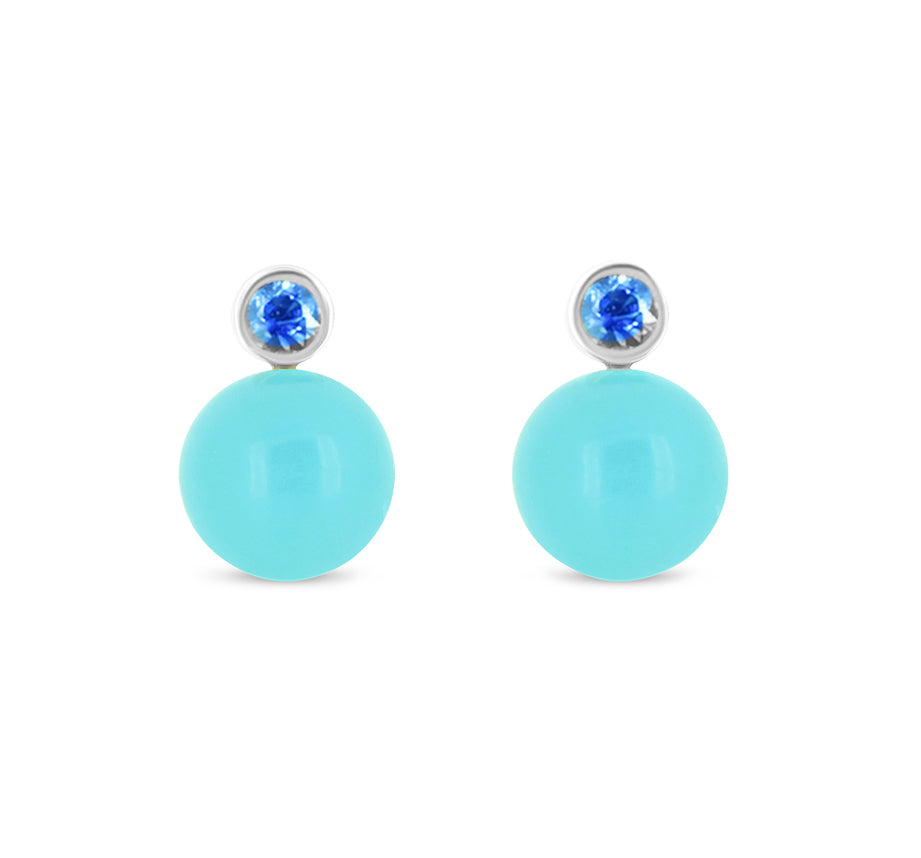 Bubble Drop Turquoise Studs