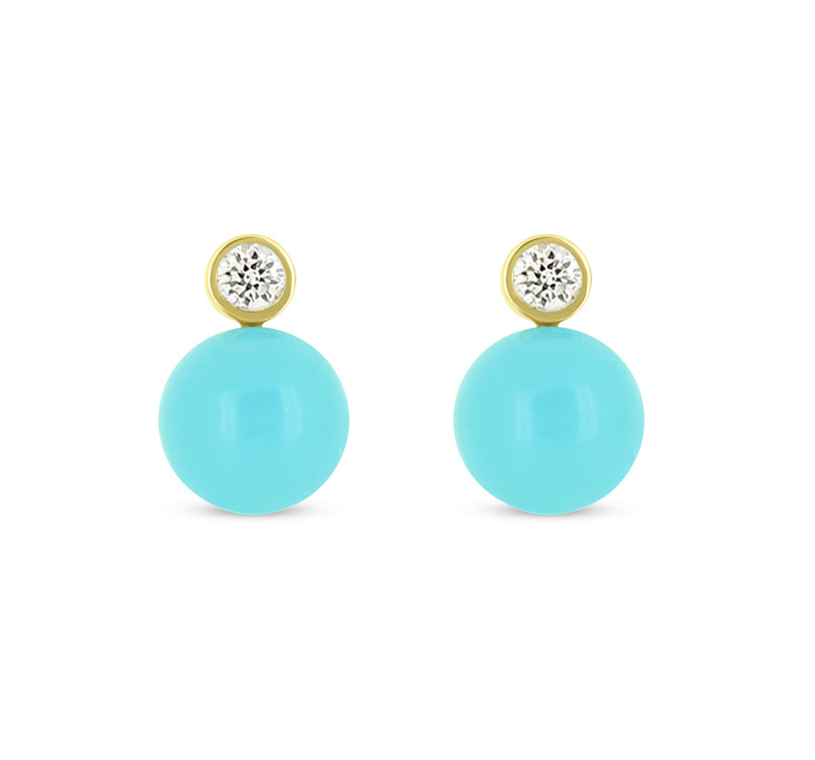 Bubble Drop Turquoise Studs