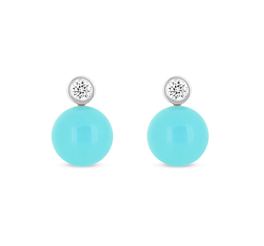 Bubble Drop Turquoise Studs