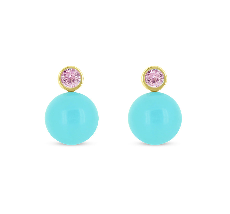 Bubble Drop Turquoise Studs