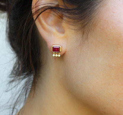 Gigi Tassel Ruby Studs