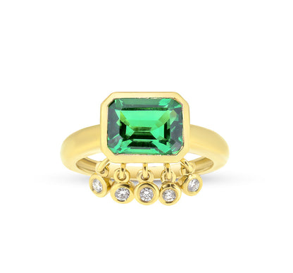 Emerald Gigi Tassel Ring