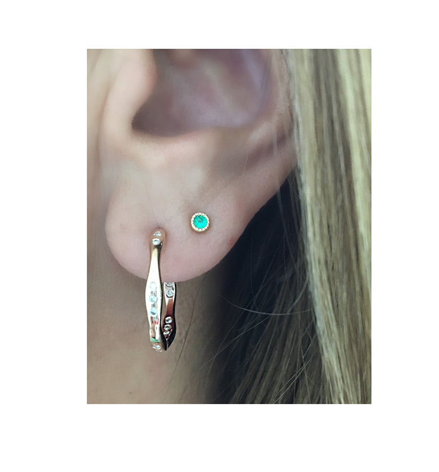 Tiny Emerald Stud Earrings