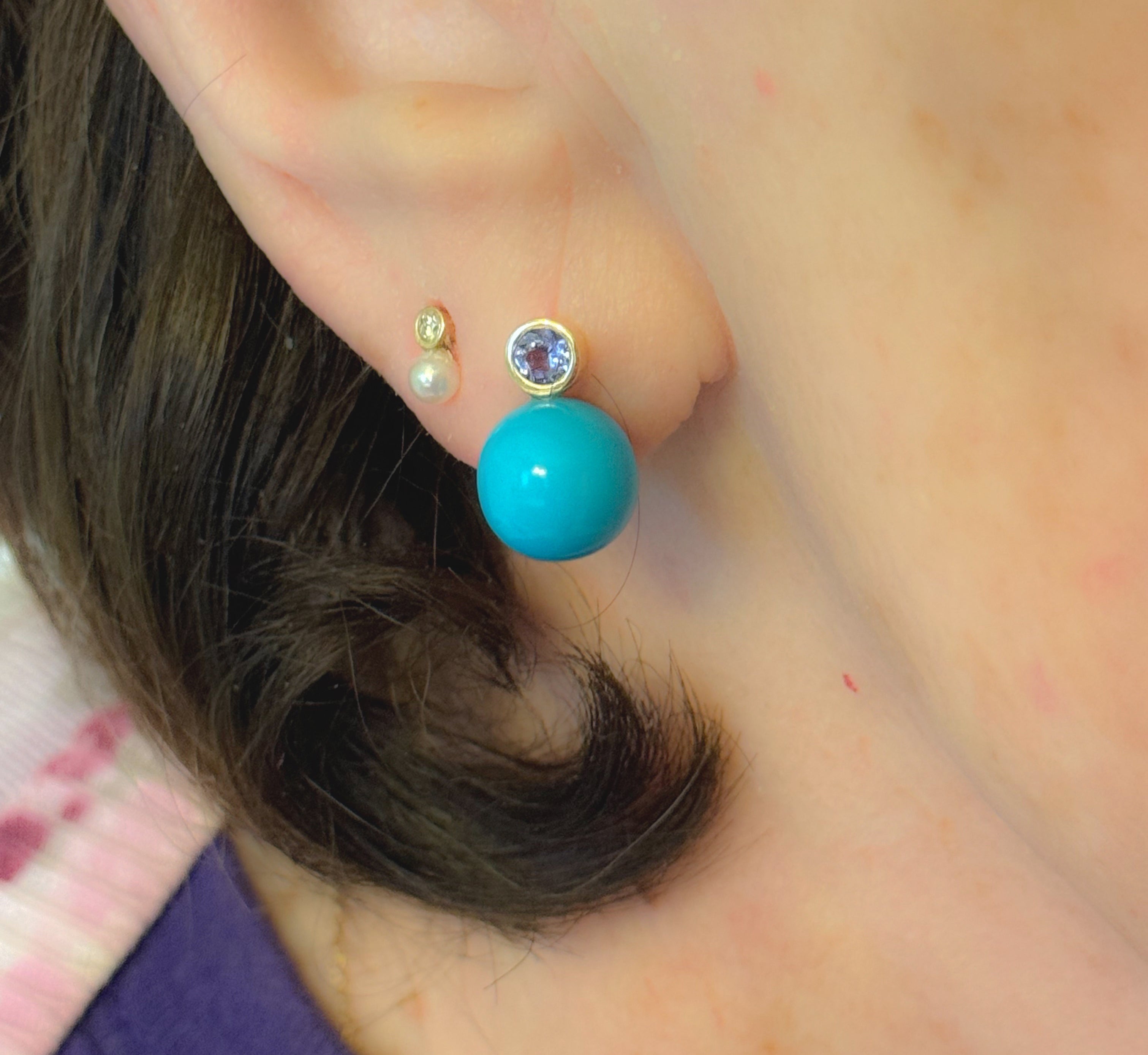 Bubble Drop Turquoise Studs