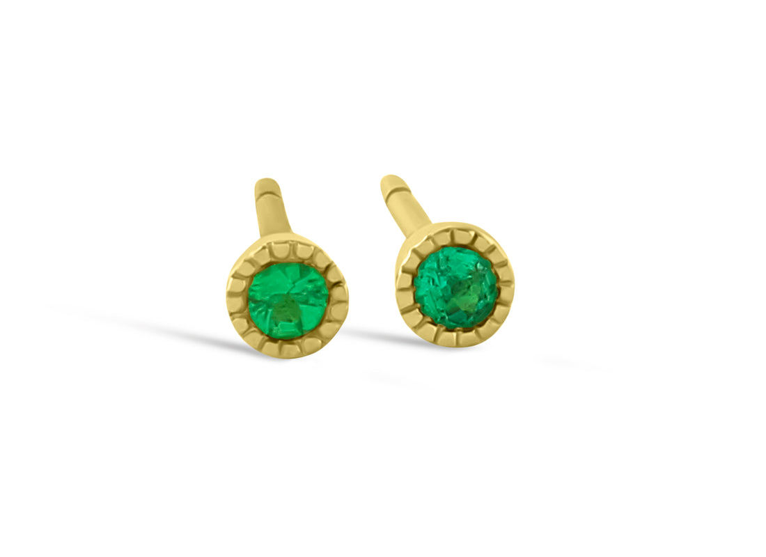 Tiny Emerald Stud Earrings