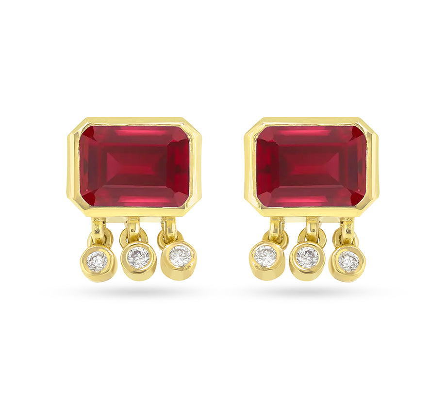 Gigi Tassel Ruby Studs