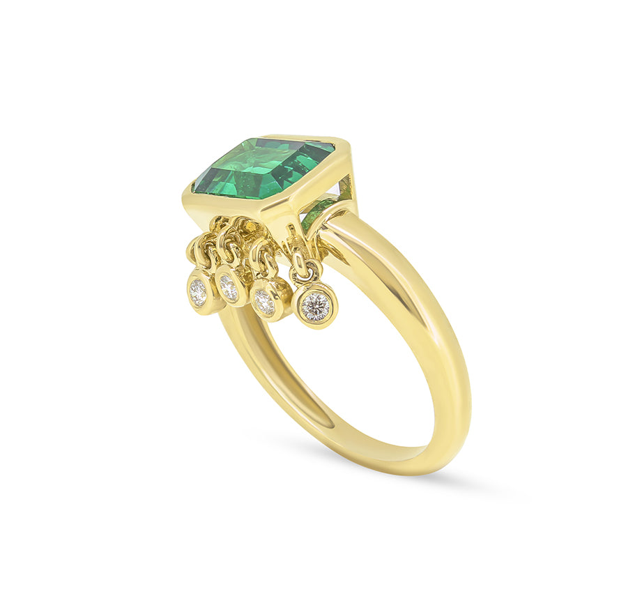 Emerald Gigi Tassel Ring
