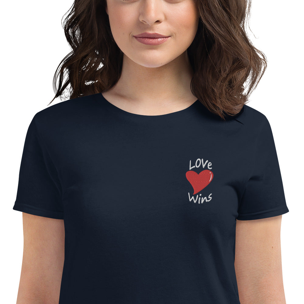 Embroidered Love Wins Tee