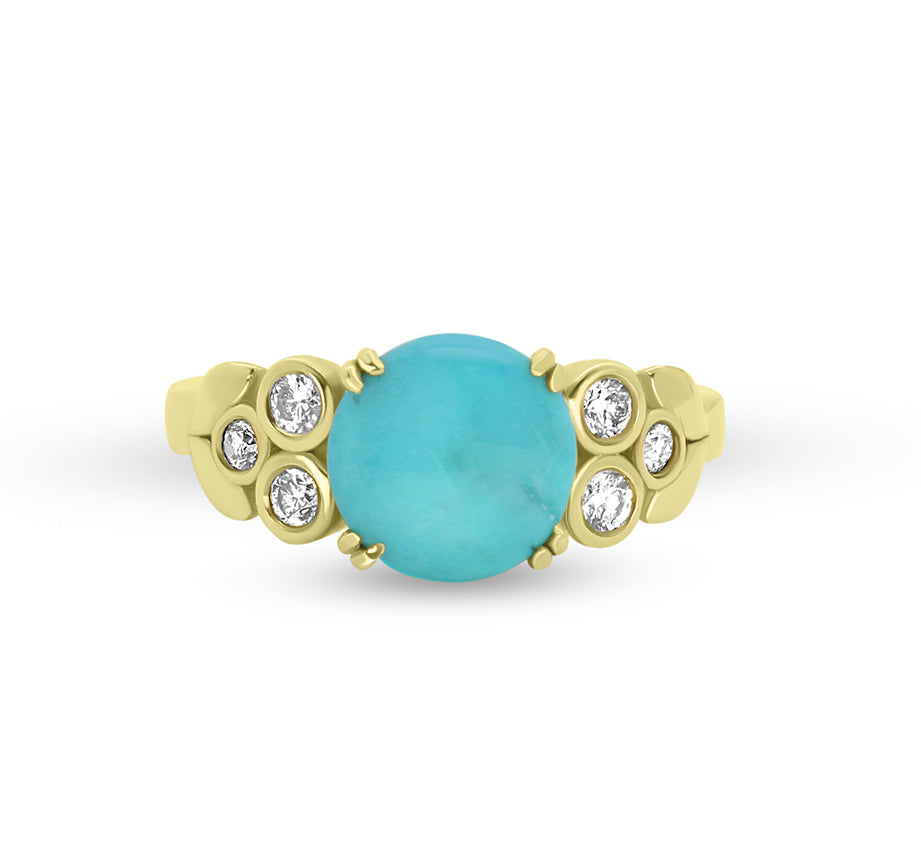 Claire Turquoise Leaf Ring