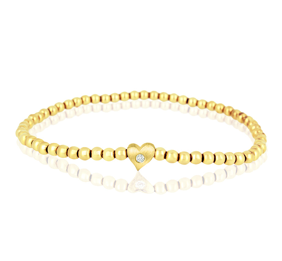 Diamond@Heart Bead Bracelet