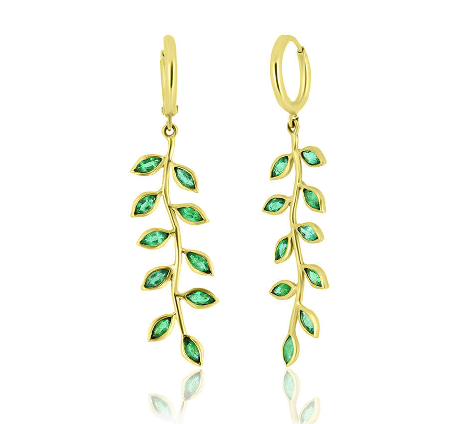 Emerald Olive Branch Danglers