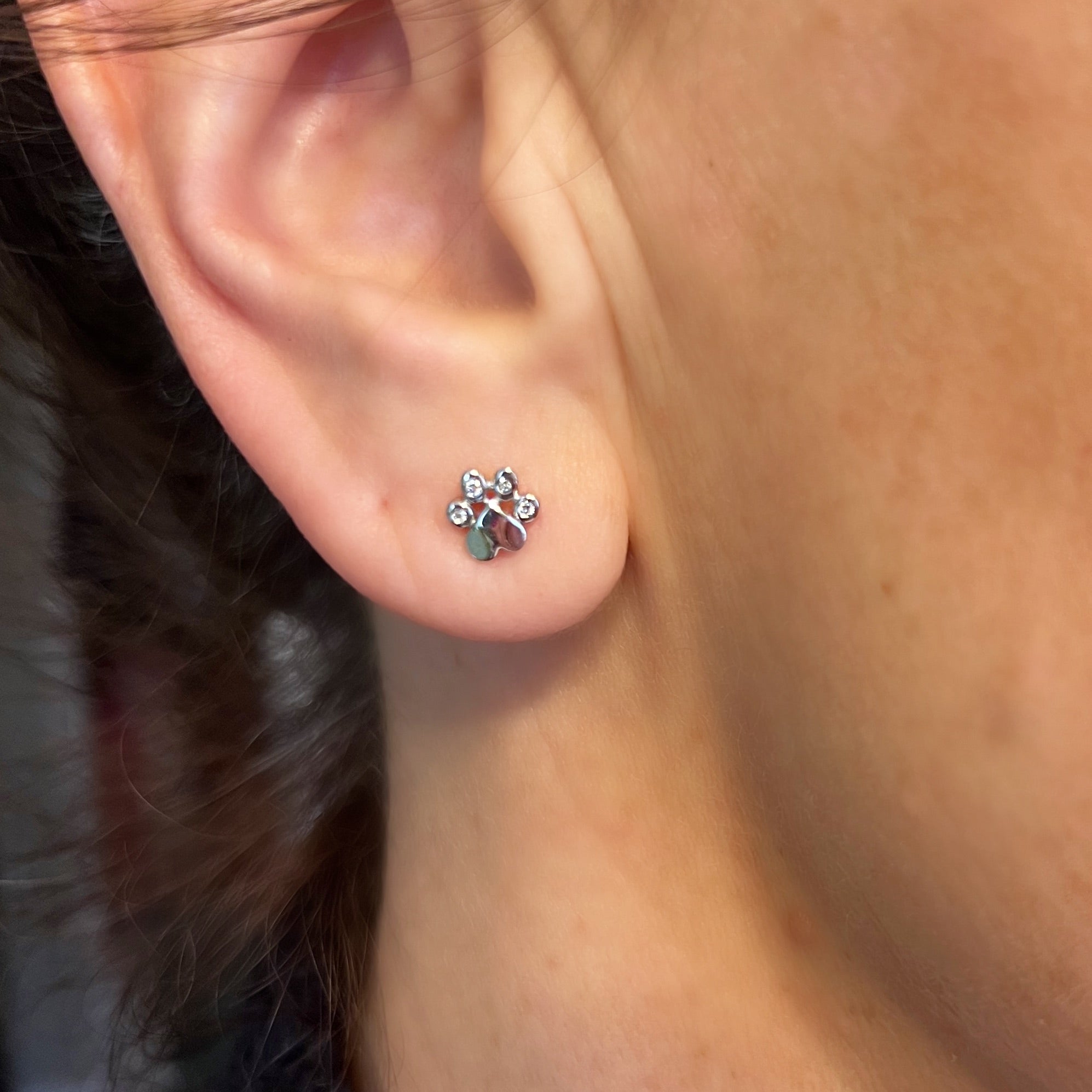 Paw Heart Diamond Studs