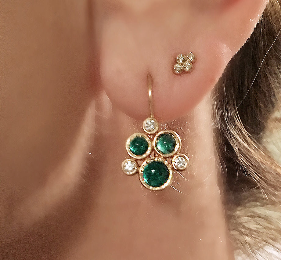 Poppy (Emerald &amp; Diamonds) Earrings