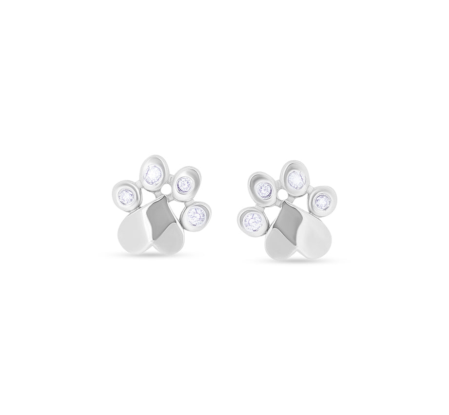 Paw Heart Diamond Studs