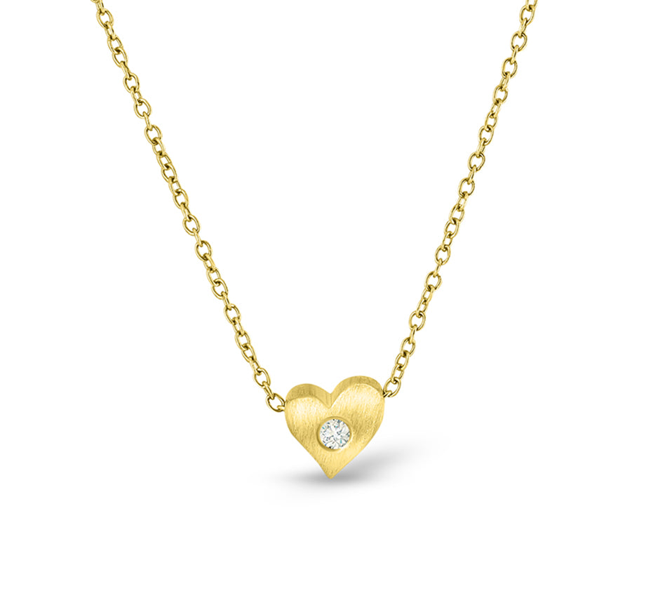 Tiny Diamond@Heart Slider Necklace