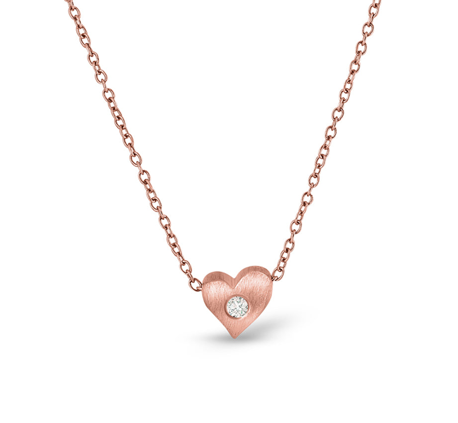 Tiny Diamond@Heart Slider Necklace