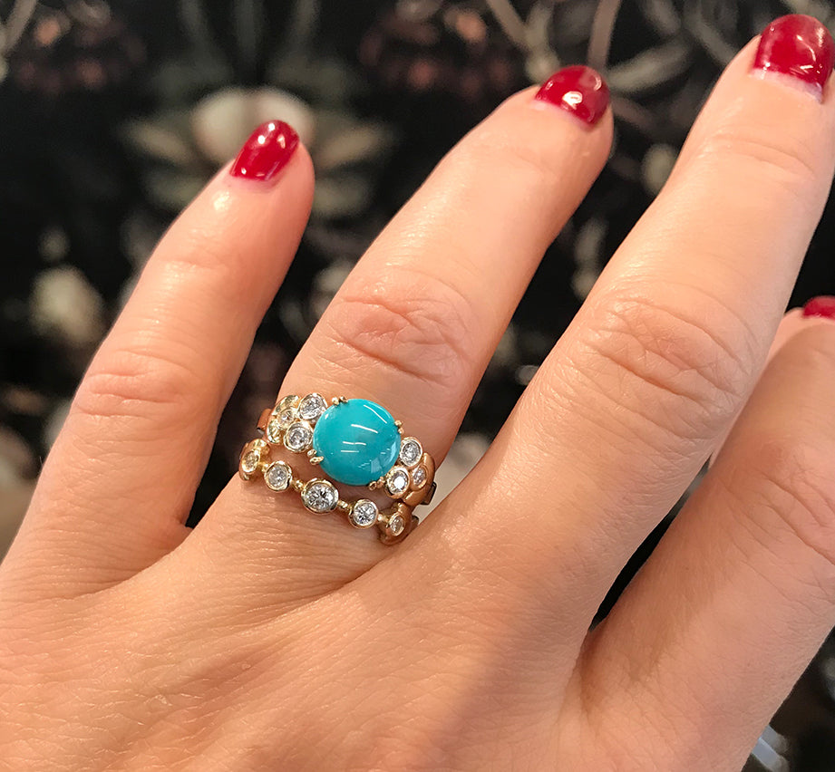 Claire Turquoise Leaf Ring