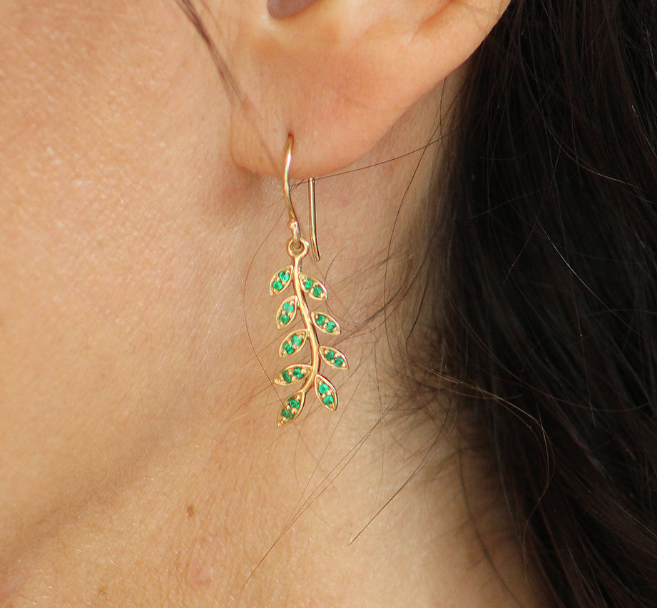 Olive Emerald Earrings