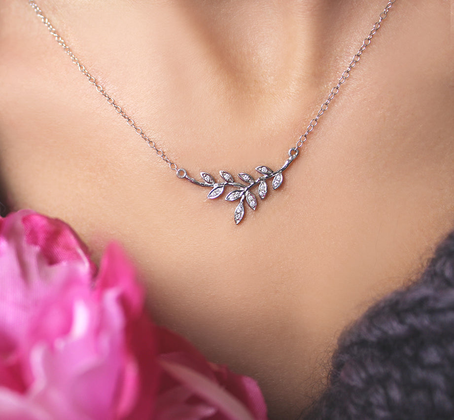 Olive Branch Diamond Necklace