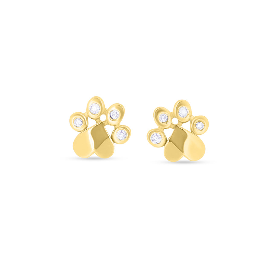 Paw Heart Diamond Studs