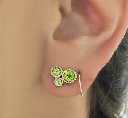 Peridot  Circle of Love Studs