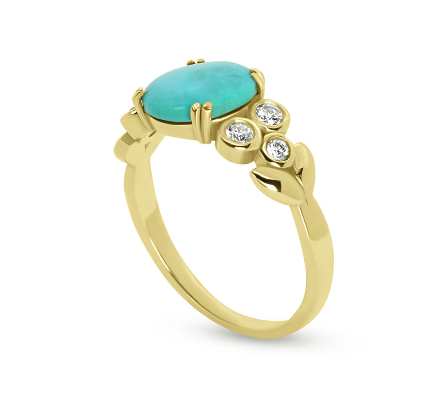 Claire Turquoise Leaf Ring