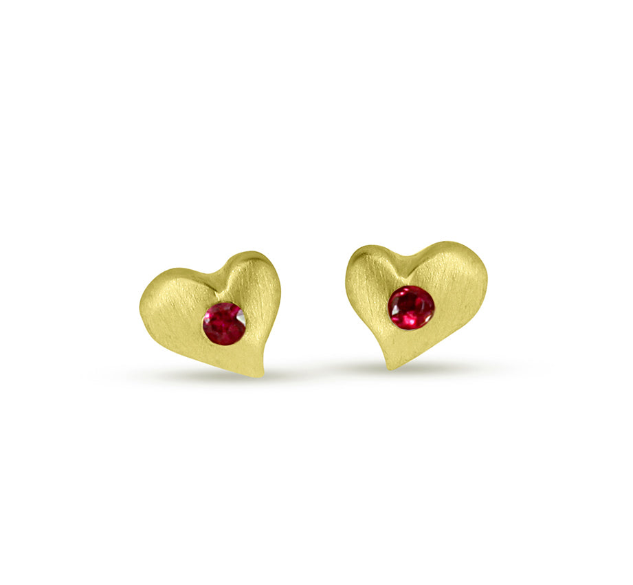 Tiny Ruby@Heart Studs