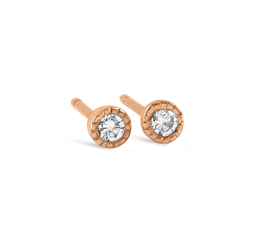 Tiny Solitaire Stud Earrings